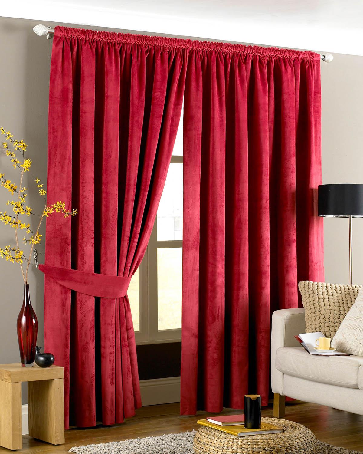 Emperor Ready Made Lined Curtains Red | Free UK Delivery | Terrys Fabrics