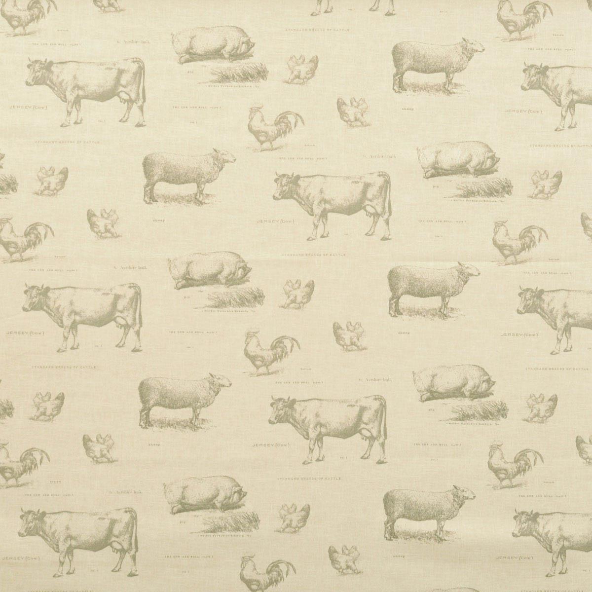 Farmyard Curtain Fabric Charcoal Great Range Of Affordable
