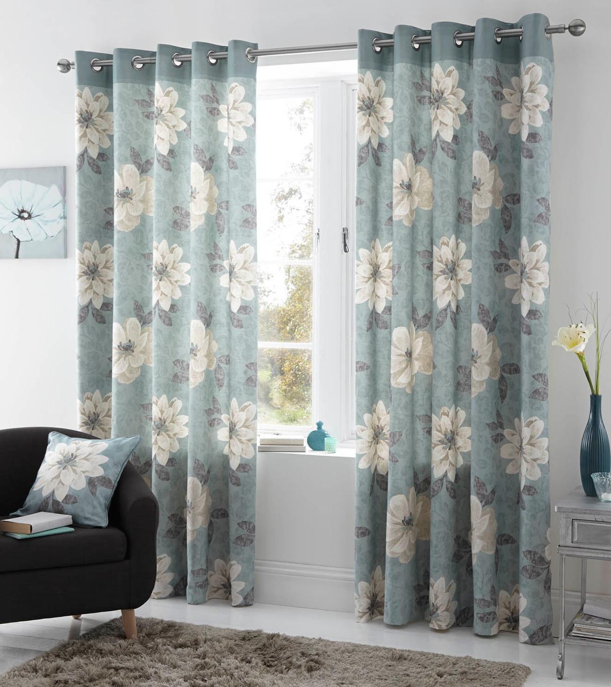 Annabella Eyelet Curtains In Duck Egg | Free UK Delivery | Terrys Fabrics