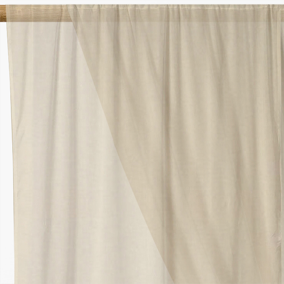 Cream Plain Voile Curtain Fabric | Cream Curtain Fabric | UK Delivery